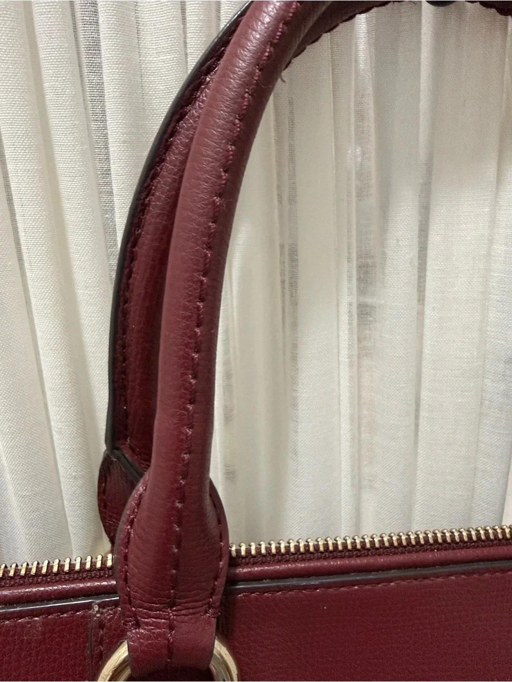 HENRI BENDEL Burgundy LEATHER Satchel Travel/Laptop